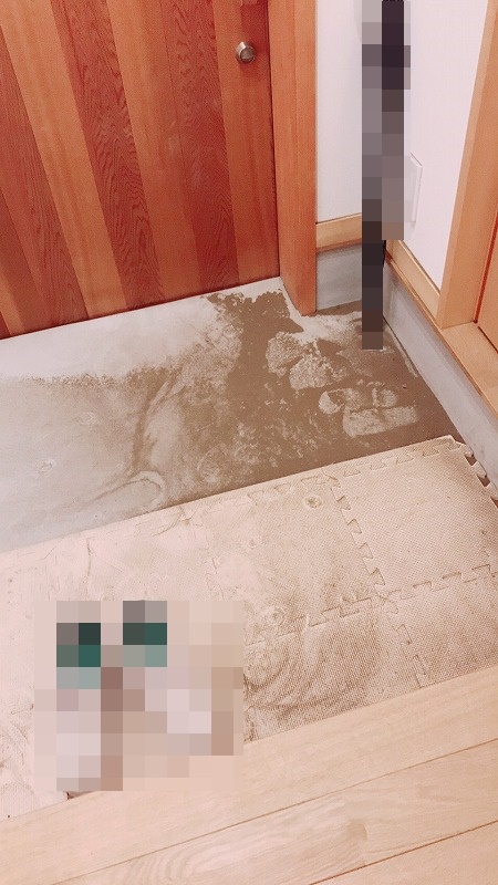 気密性が低く玄関の中が砂だらけ