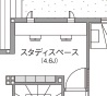 トヨタホームさんの平屋住宅「シンセ・ピアーナ」のスタディスペース間取り図