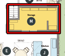 トヨタホームさんの平屋住宅「シンセ・スマートステージプラス（平屋）」のマルチ収納の間取り図