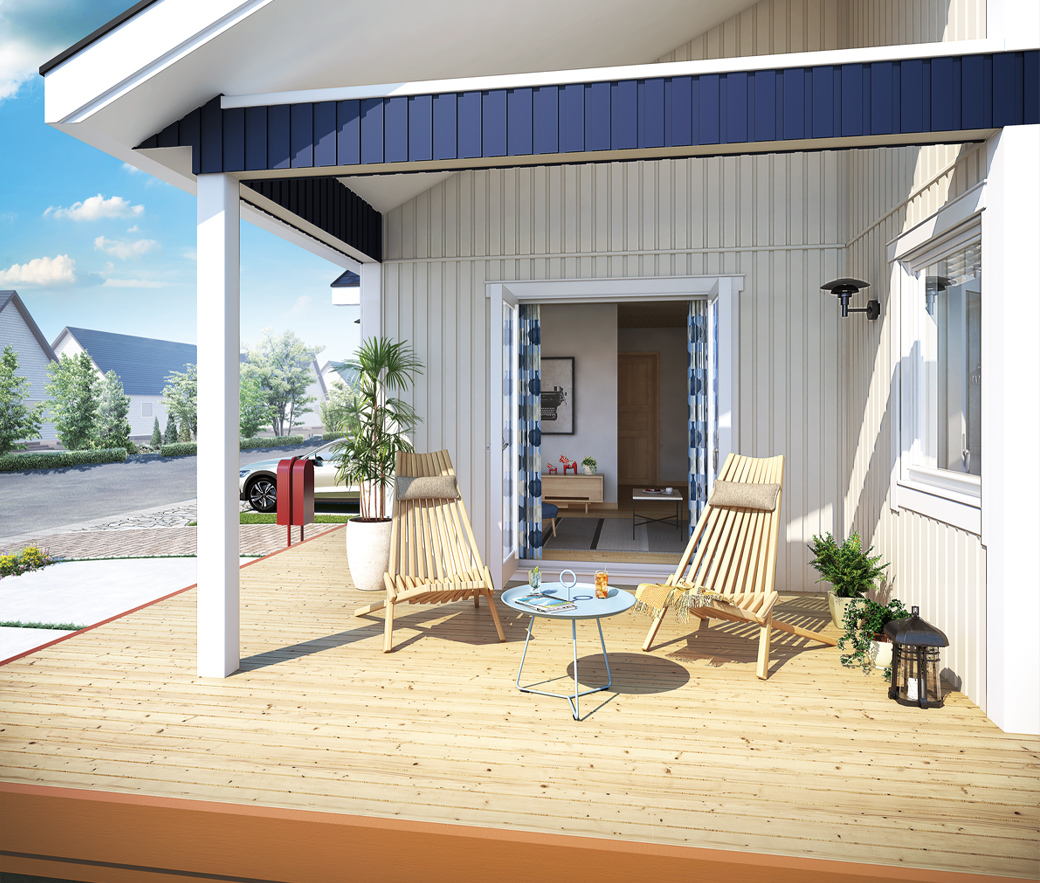 スウェーデンハウスさんの3LDK平屋注文住宅「レットナード」のルフトデッキ写真