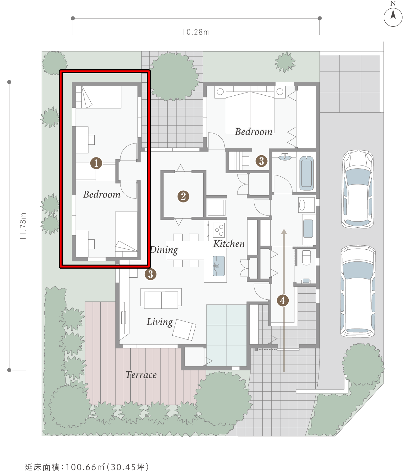 パナソニックホームズさんの平屋「カサートX 平屋LCCMモデル」の可動間仕切収納で間取り変更が容易な子ども部屋