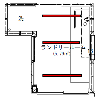 我が家の脱衣所のホシ姫サマの配置図