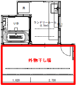 我が家の物干しと脱衣所