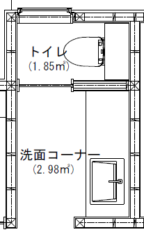 我が家のトイレと洗面の間取り