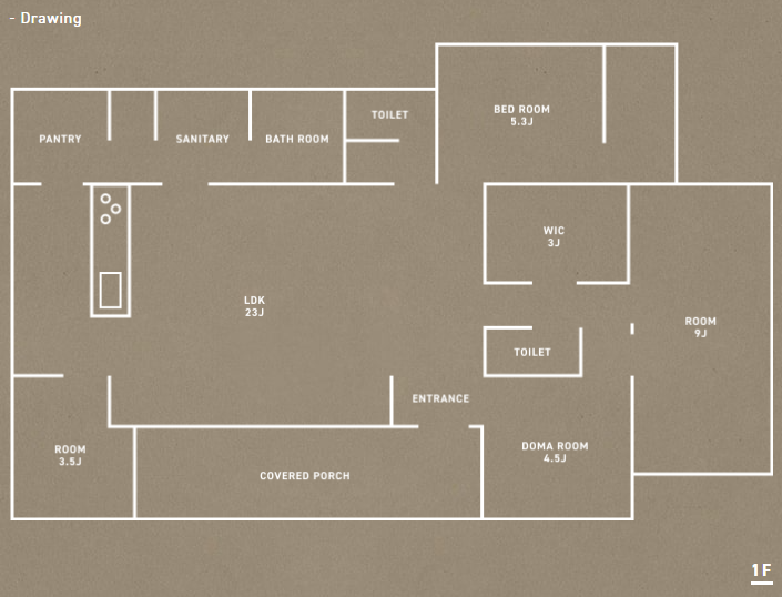 HUGHOMEさんの平屋「Luana house」の間取り図