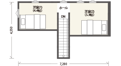 グローバルホームさんの平屋「東玄関EW-03」の間取り図1.5F