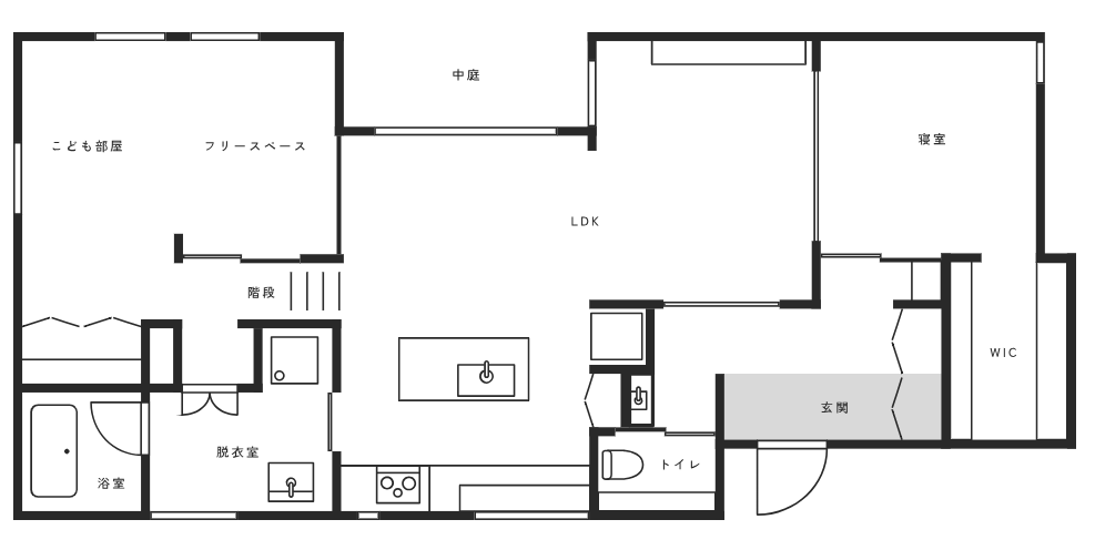イワキさんの次世代の平屋モデルの間取り図