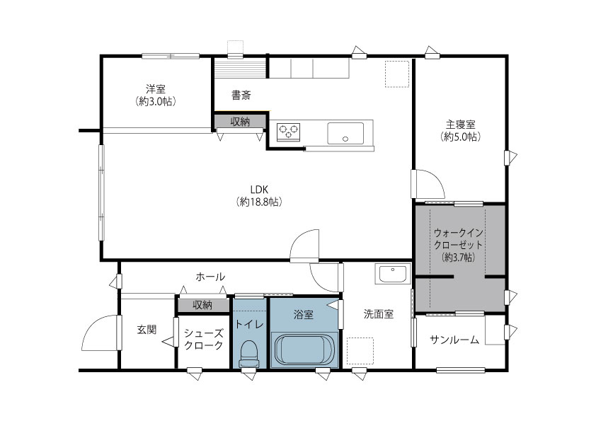 アーム（ARM）さんの平屋の間取り図