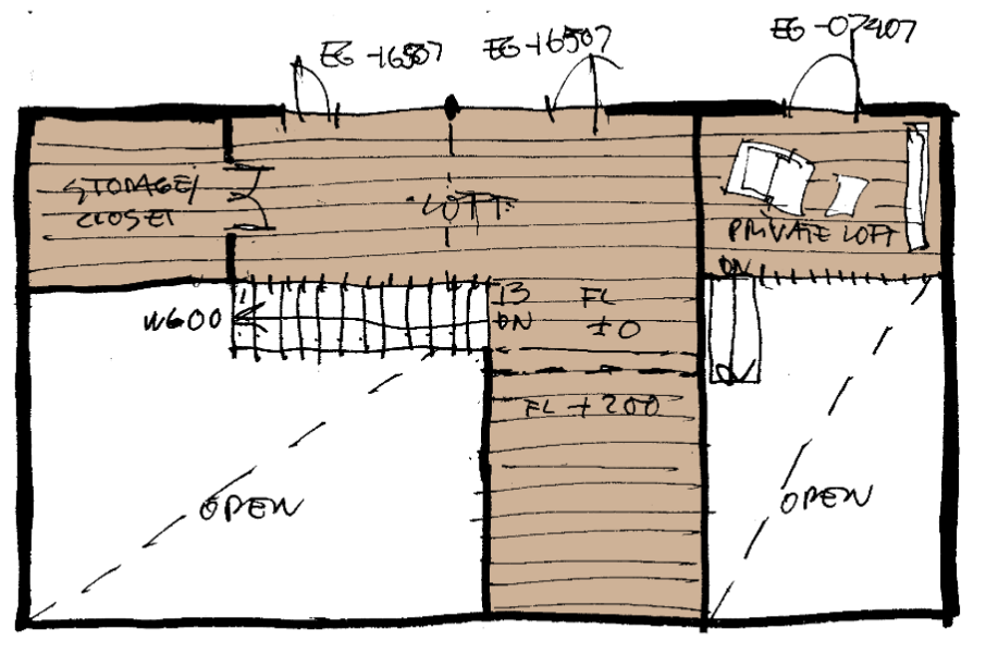 モコハウスさんの平屋「モコベースプラン」のロフト間取り図