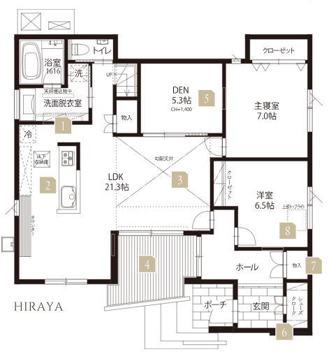 トータテハウジングさんの平屋の間取り図