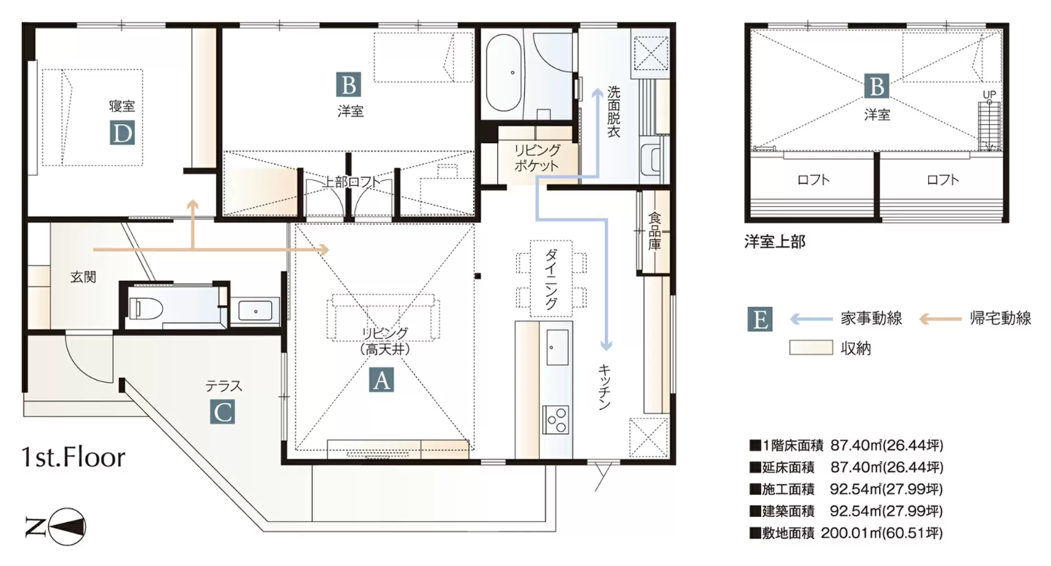 石友ホームさんの平屋「本開発の家」の間取り図