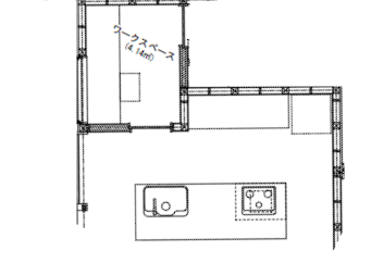 キッチンと書斎の間取り図