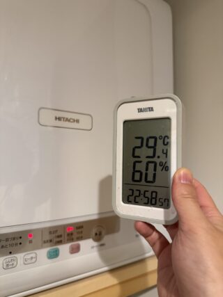 DE-N60HV運転後の室温と湿度